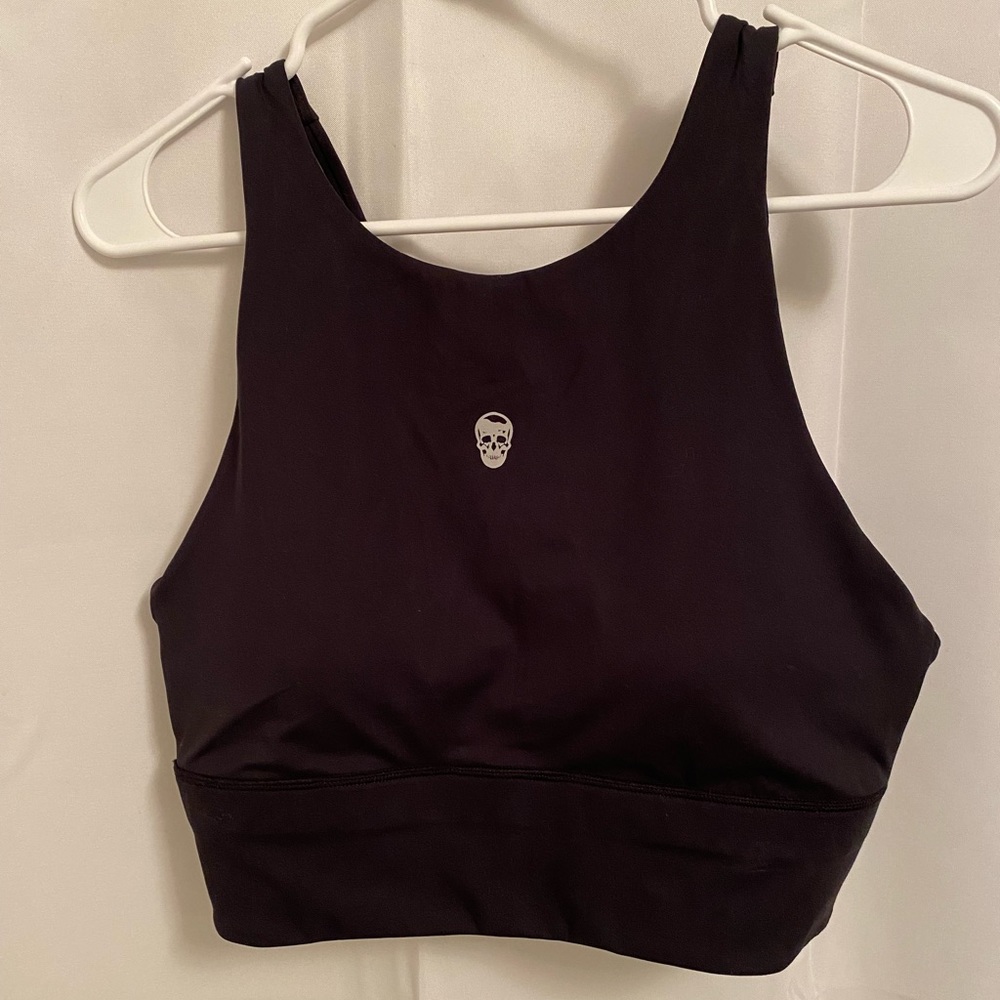 Black work out top, size medium, skull detail on front